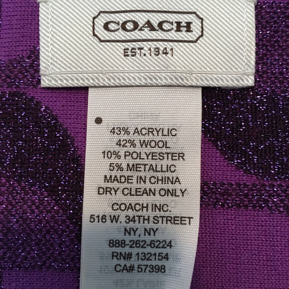 Coach purple scarf - gorgeous!